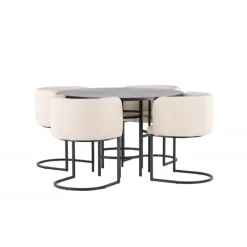 Copenhagen Rundt Spisebordssæt - Beige og Mocca