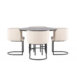 Copenhagen Rundt Spisebordssæt - Beige og Mocca