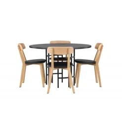 Copenhagen Rundt Spisebordssæt - Sort og Natur