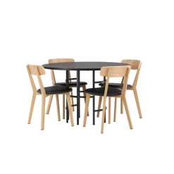 Copenhagen Rundt Spisebordssæt - Sort og Natur