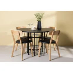 Copenhagen Rundt Spisebordssæt - Sort og Natur