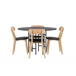 Copenhagen Rundt Spisebordssæt - Sort og Natur