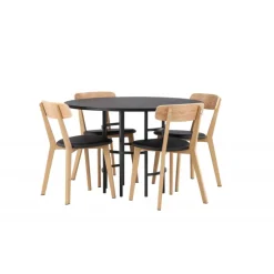 Copenhagen Rundt Spisebordssæt - Sort og Natur