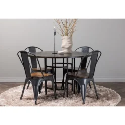 Copenhagen Rundt Spisebordssæt - Mocca og Valnød