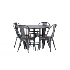 Copenhagen Rundt Spisebordssæt - Mocca og Valnød