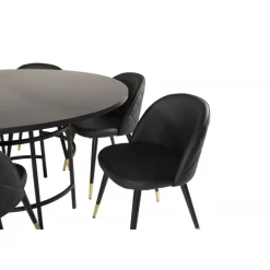 Copenhagen Rundt Spisebordssæt - Sort og Messing