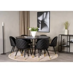 Copenhagen Rundt Spisebordssæt - Sort og Messing