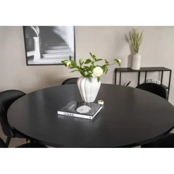 Copenhagen Rundt Spisebordssæt - Sort og Messing