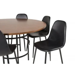 Copenhagen Rundt Spisebordssæt - Sort og Brun
