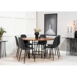 Copenhagen Rundt Spisebordssæt - Sort og Brun