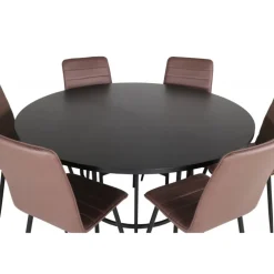 Copenhagen Rundt Spisebordssæt - Sort og Brun