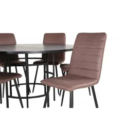 Copenhagen Rundt Spisebordssæt - Sort og Brun