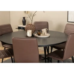 Copenhagen Rundt Spisebordssæt - Sort og Brun