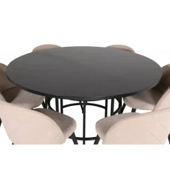 Copenhagen Rundt Spisebordssæt - Beige og Sort