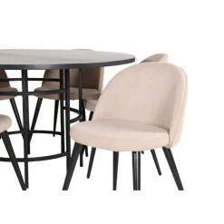 Copenhagen Rundt Spisebordssæt - Beige og Sort