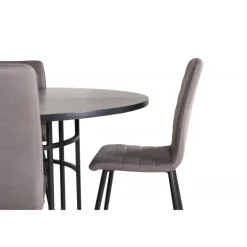 Copenhagen Rundt Spisebordssæt - Sort og Grå