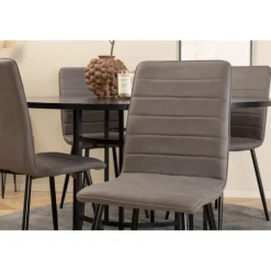 Copenhagen Rundt Spisebordssæt - Sort og Grå