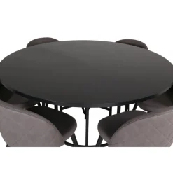 Copenhagen Rundt Spisebordssæt - Sort og Grå