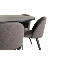 Copenhagen Rundt Spisebordssæt - Sort og Grå