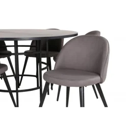 Copenhagen Rundt Spisebordssæt - Sort og Grå