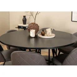 Copenhagen Rundt Spisebordssæt - Sort og Grå