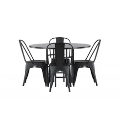 Copenhagen Rundt Spisebordssæt - Sort og Mocca