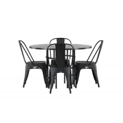 Copenhagen Rundt Spisebordssæt - Sort og Mocca