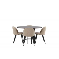 Copenhagen Rundt Spisebordssæt - Beige og Mocca