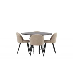 Copenhagen Rundt Spisebordssæt - Beige og Mocca