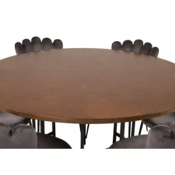 Copenhagen Rundt Spisebordssæt - Sort og Brun og Grå