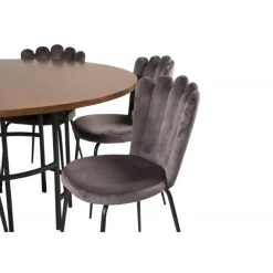 Copenhagen Rundt Spisebordssæt - Sort og Brun og Grå