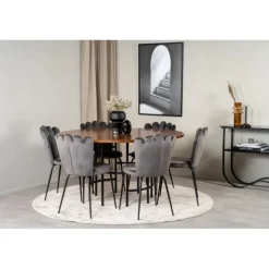 Copenhagen Rundt Spisebordssæt - Sort og Brun og Grå