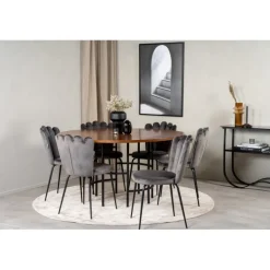Copenhagen Rundt Spisebordssæt - Sort og Brun og Grå