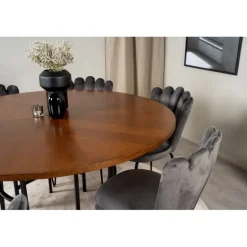 Copenhagen Rundt Spisebordssæt - Sort og Brun og Grå