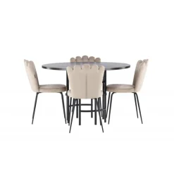 Copenhagen Rundt Spisebordssæt - Beige og Mocca