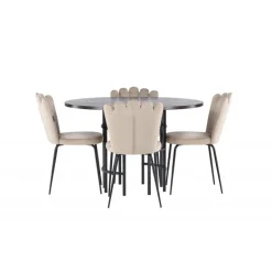 Copenhagen Rundt Spisebordssæt - Beige og Mocca