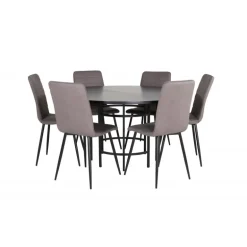 Copenhagen Rundt Spisebordssæt - Sort og Grå