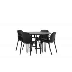 Copenhagen Rundt Spisebordssæt - Sort og Mocca