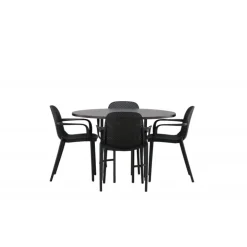 Copenhagen Rundt Spisebordssæt - Sort og Mocca