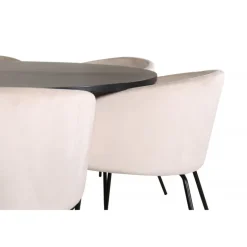 Copenhagen Rundt Spisebordssæt - Beige og Sort