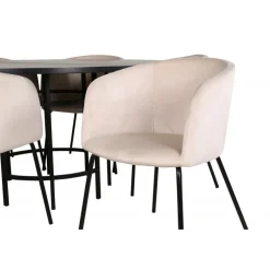Copenhagen Rundt Spisebordssæt - Beige og Sort