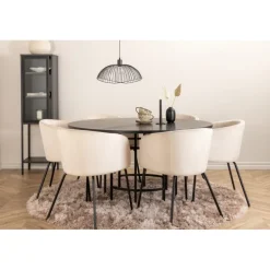 Copenhagen Rundt Spisebordssæt - Beige og Sort