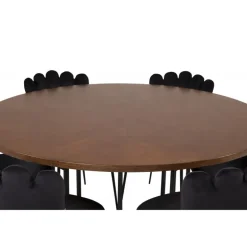 Copenhagen Rundt Spisebordssæt - Sort og Brun