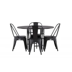 Copenhagen Rundt Spisebordssæt - Sort