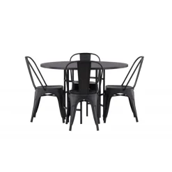 Copenhagen Rundt Spisebordssæt - Sort
