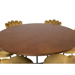 Copenhagen Rundt Spisebordssæt - Sort og Brun og Messing