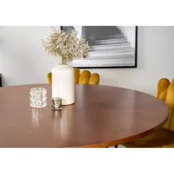 Copenhagen Rundt Spisebordssæt - Sort og Brun og Messing