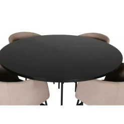 Copenhagen Rundt Spisebordssæt - Beige og Sort