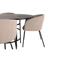 Copenhagen Rundt Spisebordssæt - Beige og Sort