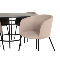 Copenhagen Rundt Spisebordssæt - Beige og Sort